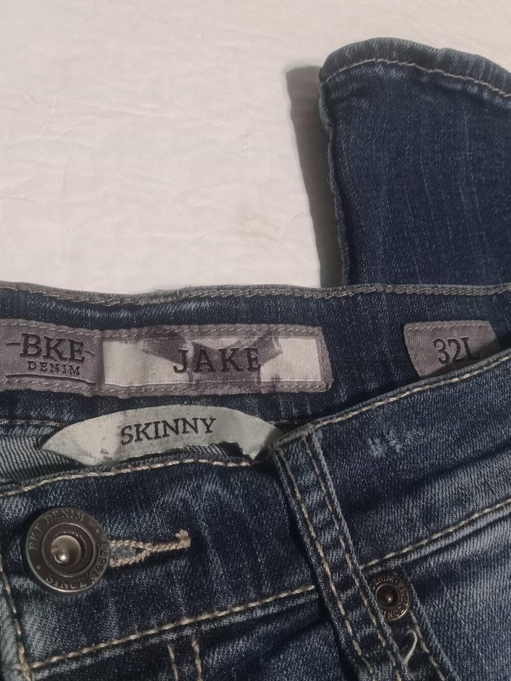 BKE Men's Jake Distressed Skinny Stretch Jeans 32L ABC9004 - Picture 6 of 8